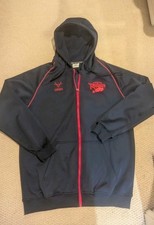 Leeds Rhinos Navy & Pink Full Zip Hooded Jacket. 3xL Good Condition