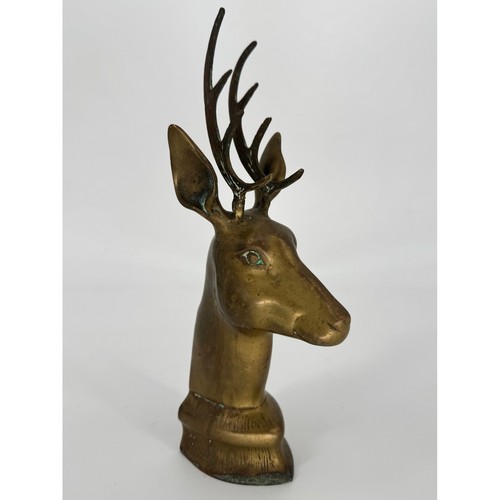 Brass bookend mounted deer - brass,