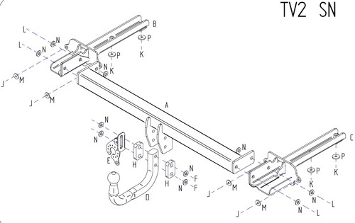 Towtrust swan neck towbar - swan, for