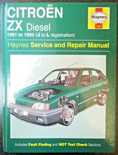Citroen ZX (diesel) Haynes Workshop Manual from 1991 to 1993.