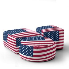 USA Flag America Ottoman