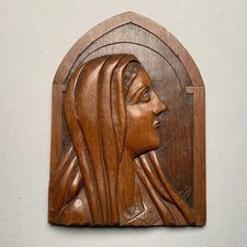 Vintage Wooden Carved Virgin