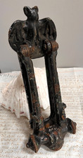 ANTIQUE SALVAGED HEAVY AGED WEATHERED CAST IRON GOTHIC BAT DOOR KNOCKER