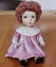 BEAUTIFUL ZAMPIVA GIRL SPAGHETTI HAIR CERAMIC DOLL FIGURINE ITALIAN 