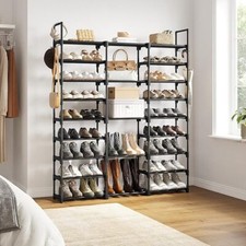 9 Tiers Large Shoe Rack Storage Organizer Up 50 Pairs Open Shelves Shoes Cabinet