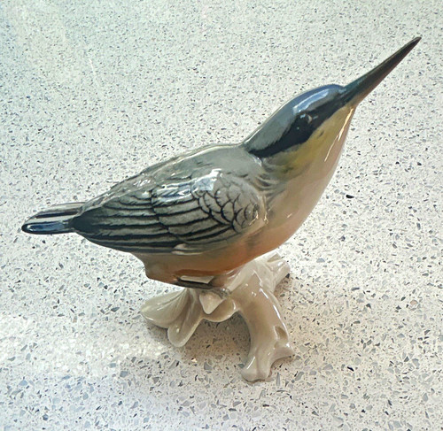 Porcelain bird figurine - porcelain,