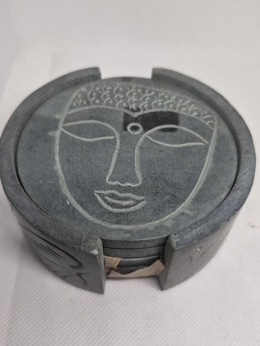 Set grey soapstone buddha - set, 4