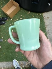 Vintage Fire King Jadeite Green Anchor Hook Mug Oven Ware Glass Coffee Cup