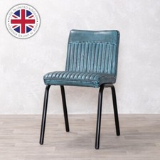 FAUX LEATHER DINING CHAIR BLUE