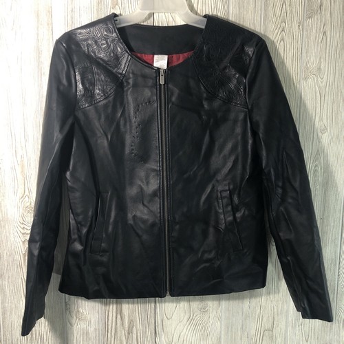 Womens faux leather zip - xl,
