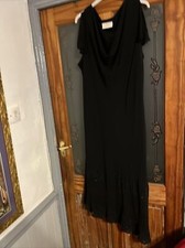 ANN HARVEY SIZE 22 BLACK DRESS COWL NECK WITH SPLIT SLEEVES