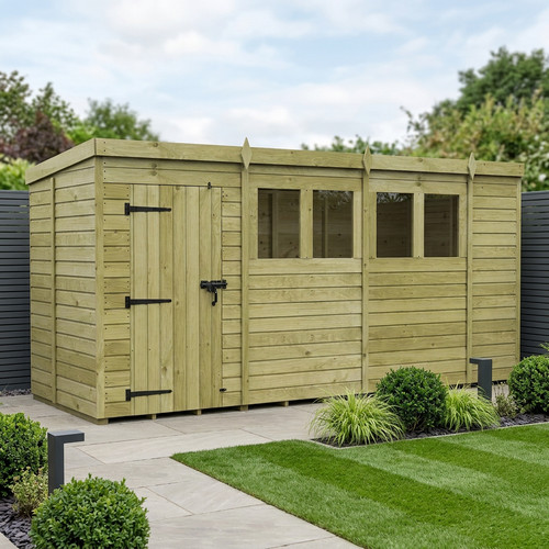 Pent shed single - 14, door