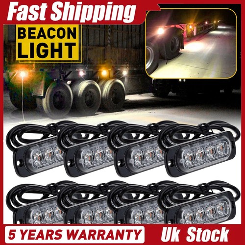 8xled warning strobe amber - strobe,