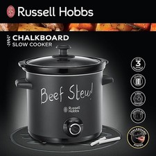 Russell Hobbs Chalkboard Slow Cooker 3.5L 4 Portion 24180 3 Heat Keep Warm Black