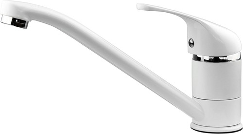 White kitchen mixer tap brass - mixer, tap,