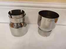 2x M LOGO Silver Chrome