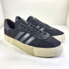 ADIDAS Samba Womens Platform Trainers Black Purple UK4 (X158)