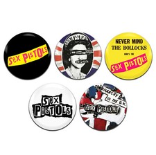5x The Sex Pistols Band Punk Rock 25mm / 1 Inch D Pin Button Badges