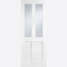LPD Internal London White Primed Finished 2 Light Clear Glazed Doors