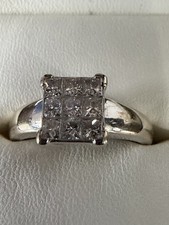 18ct White Gold Diamond Size P