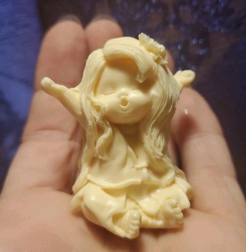 Carved tagua nut fairy baby - tagua,
