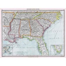 Antique Map 1906 - Southern