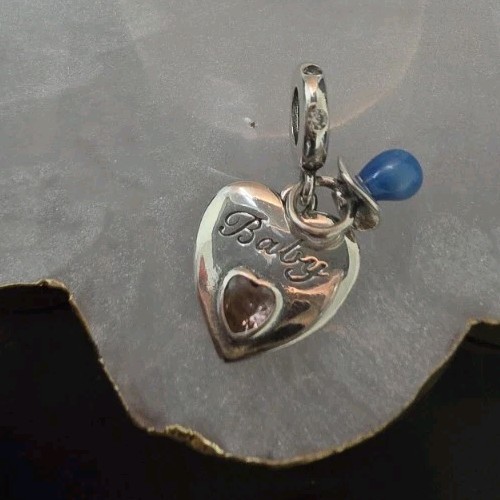 Sterling silver baby charm - baby,