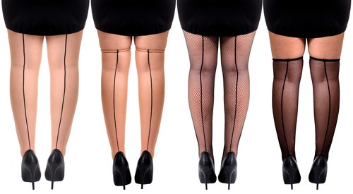 Black nude tights stockings - black,