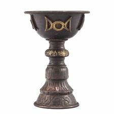 Ritual Goblet with Triple Moon Antique Copper Pagan Wiccan Altar 8x13cm
