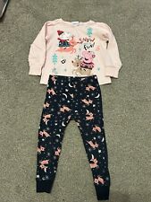 George Peppa Pig Girls Pink & Blue Christmas Pyjamas 2-3 years