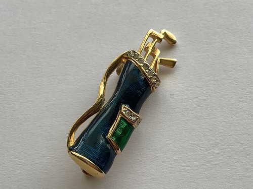 Vintage enamelled golf bag pin - enamelled,