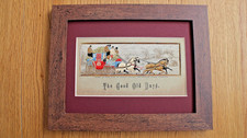 Antique Victorian Stevengraph Silk Picture “The Good Old Days” Royal Mail Coach