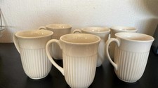 Wedgewood Edme Coffee Mugs Set of 6 Bone China with underplate 