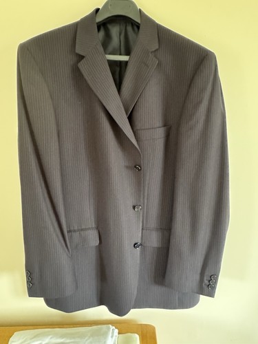 Men navy blue pinstripe - men's, suit