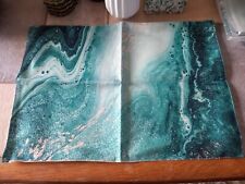 Teal, Marble effect, Fabric Placemats - set of 6 - New unused still in packaging