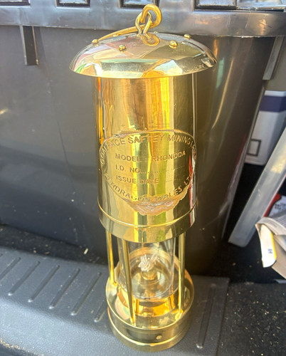 Brass safety mining lamp - mining, model
