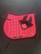 Size Full Hot Pink Saddle  Pad Set Horse Equestrian Numnah Dressage