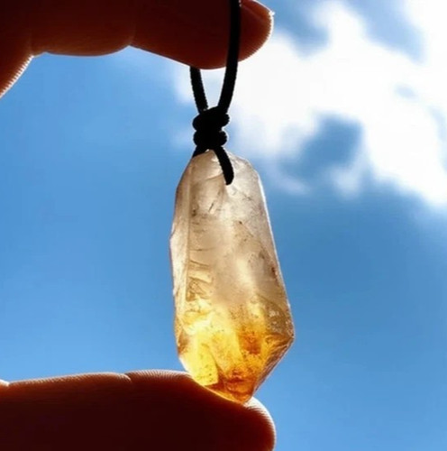 Raw citrine crystal pendant - citrine,