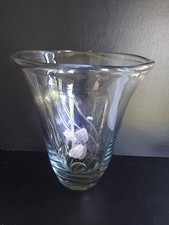 Strombergshyttan Gerda Stromberg Glass Fish/Seaweed Vase, 1930's, H-25cm, Ø-22cm