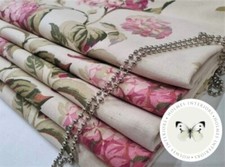 Laura Ashley Hydrangea pink  Fabric roman blind  MTM - Deluxe headrail