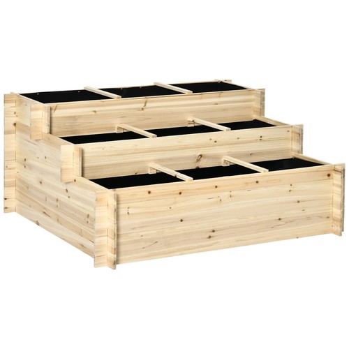 3tier wooden raised planter - raised,