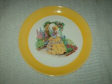 vintage royal tudor ware collector plate lady in a yellow dress 24.5 cm wide