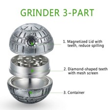 Star Wars Metal Herb Grinder 40mm Mesh Catcher Great Kit FREE Rolls Smart Filter