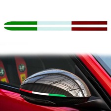 1Pair Italy Flag Logo Italian Decal Car Stickers Rearview Mirror Racing Stripe