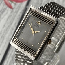 Seiko Watch Ladies Vintage 1990s Grey Dial Steel Mesh Strap 24mm Case