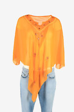 Vintage Embroidered Hippie Gypsy Blouse Tunic Top Orange Size One Size - LB399