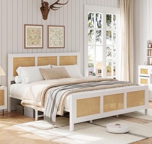 Rattan bed frame full - rattan,