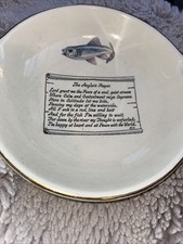 Vintage Rare Anglers Prayer Ashtray Fish Design
