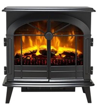 Dimplex Leckford Large Optiflame Electric Stove, Black Wood Burner R:6