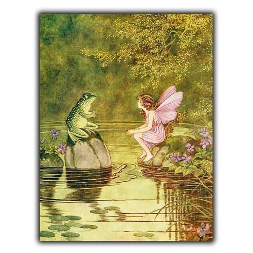 Fairy frog toad metal sign - frog,